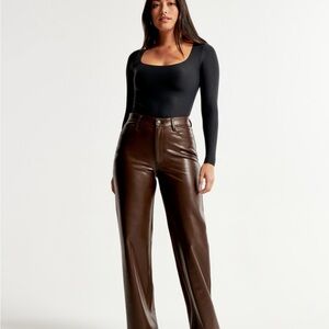 Abercrombie & Fitch Brown Faux Leather Pants